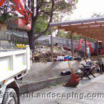 Excavation & Retaining Wall Under House Constructed by Heath Landscaping Southern Tasmania.