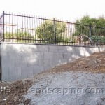 Block Wall With Metal Fence by Heath Landscaping Southern Tasmania