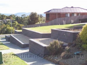 Grey Retaining Walls by Heath Landscaping Tasmania - Transform Your Outdoor Space Today