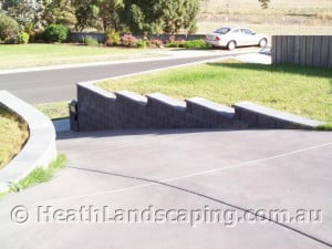 Two Level Retaining Walls and driveway Heath Landscaping Tasmania