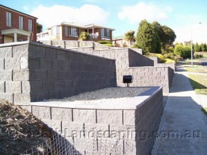 Two Level Retaining Walls Completed Heath Landscaping Tasmania