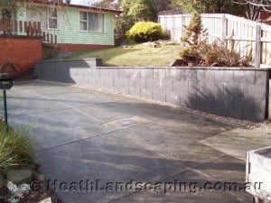 Driveway Repair and Retaining Wall by Heath Landscaping Southern Tasmania.