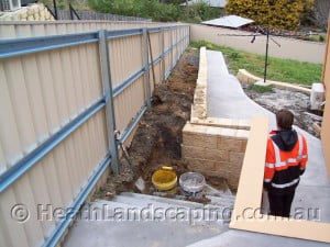 Retaining Wall, Concrete Stairs and Path Constructed by Heath Landscaping Hobart Tasmania.