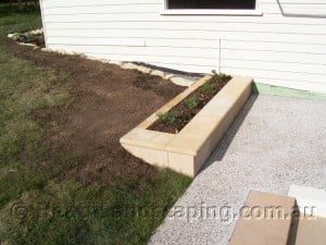 Retaining Wall and Planting by Heath Landscaping Southern Tasmania.
