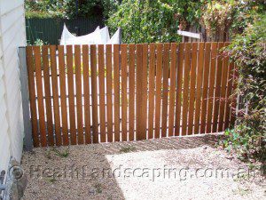 Pelawon timber fence Heath Landscaping Tasmania - Transform Your Outdoor Space Today