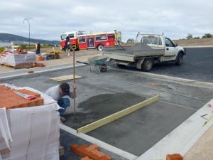Paving work on roadway by Heath Landscaping Tasmania